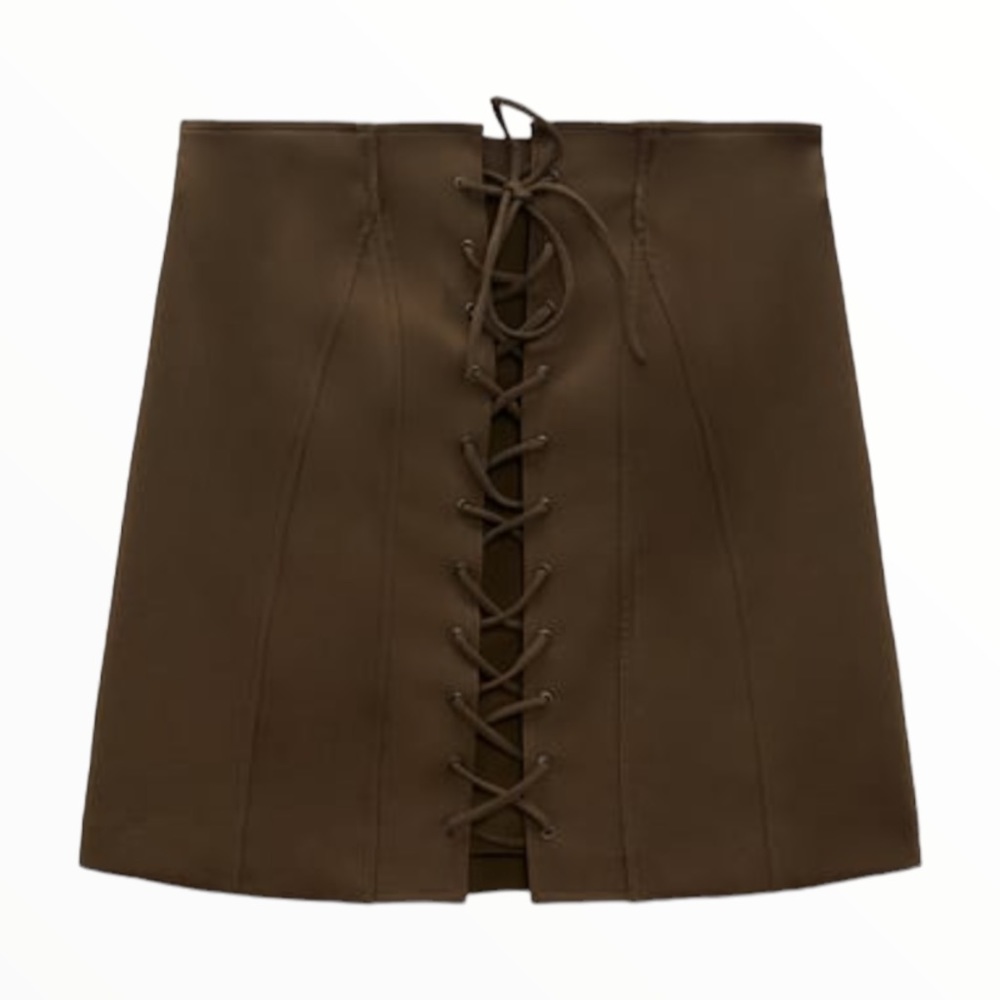NWT ZARA TIED MINI SKIRT - Picture 2 of 5